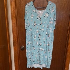 Lularoe 2XL Floral Baby Doll Button-Down Dress
